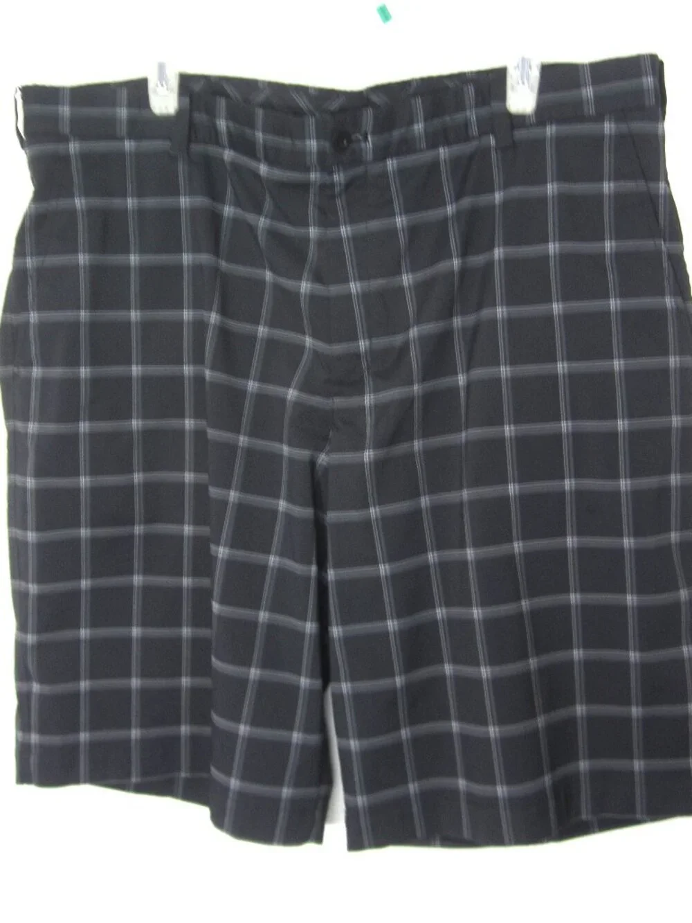 Nike Golf Men Black Size 40 x11 Dri Fit Stay Cool Flat Front Plaid Check Shorts